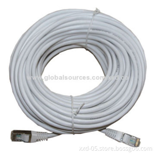 PVC 4*7*0.20mm Pure Copper RJ45 Twisted Pair FTP Cat6 Cable, PE Insulation, RoHS Mark